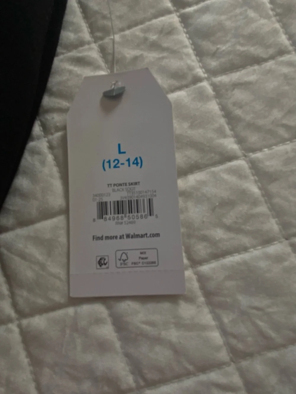 Time and Tru Black Ponte Pencil Skirt - Sleek Workwear Size L (12-14) - Picture 8 of 12